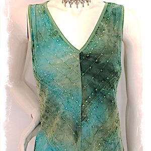 Sage top with subtle sequins